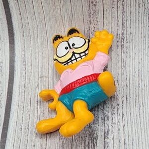 Vintage Garfield 2” Figure Toy Pink Shirt Blue Shorts 1981 United Feature